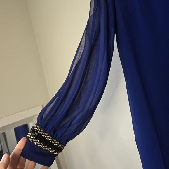 NWT IN San Francisco Beaded Shift Dress Royal Blue Size Small - Picture 4 of 9